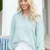 Clothing * | Classical Tops Natasha Top-Sea Mist By Bb Dakota