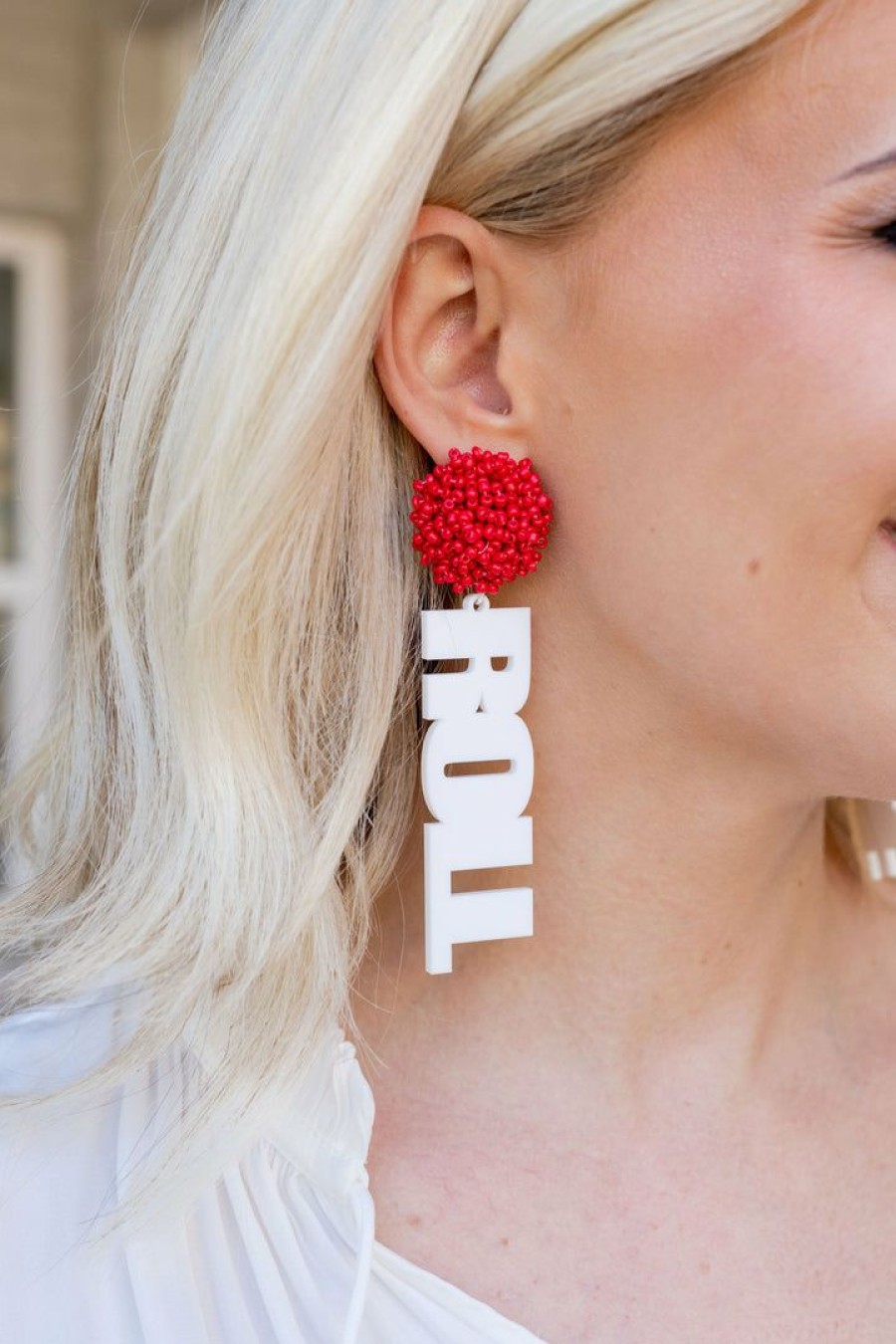 Jewelry * | Special Offers Bmr Designs Grad Gifts Roll Tide Earrings