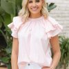 Trending * | Exactly Discount Pinch Liya Top- Light Pink