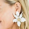 Jewelry * | Special Offers * Claudia Flower Earrings- White Best Dressed Guest