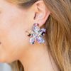 Jewelry * | Special Offers * Clara Flower Earrings W Rhinestones