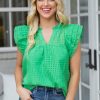 Trending * | Top Sellers Entro Sofia Top- Green