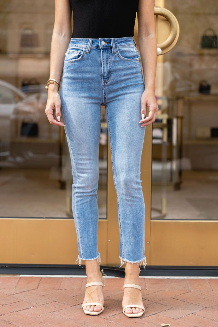 Trending * | Quick Delivery Vervet Vera Jeans Bottoms