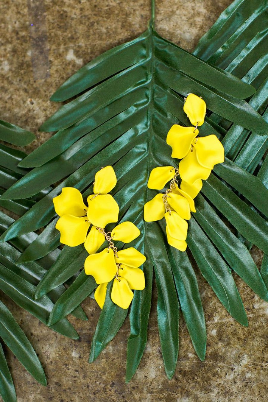 Jewelry * | Cheaper * Felicity Flower Petal Earrings- Yellow Resort Collection