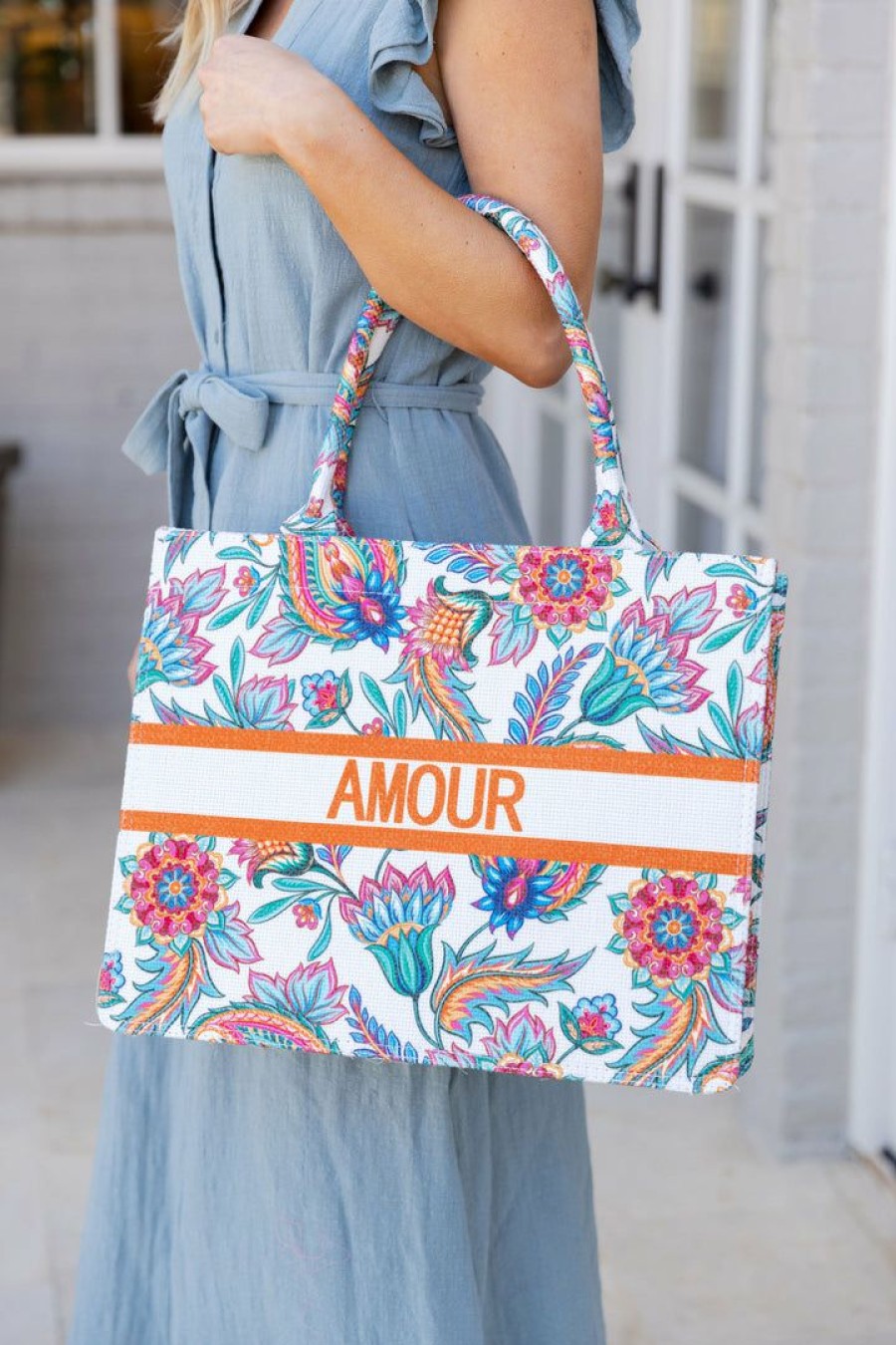 Accessories * | Bestsellers Icco Accessories Amour Tropical Tote- Orange