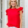 Clothing * | Discount Tcec Misty Top- Red Tops