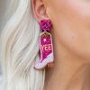 Jewelry * | Quick Delivery Us Jewelry House Yee-Haw Cowboy Boots Beaded Earrings- Pink Accessories