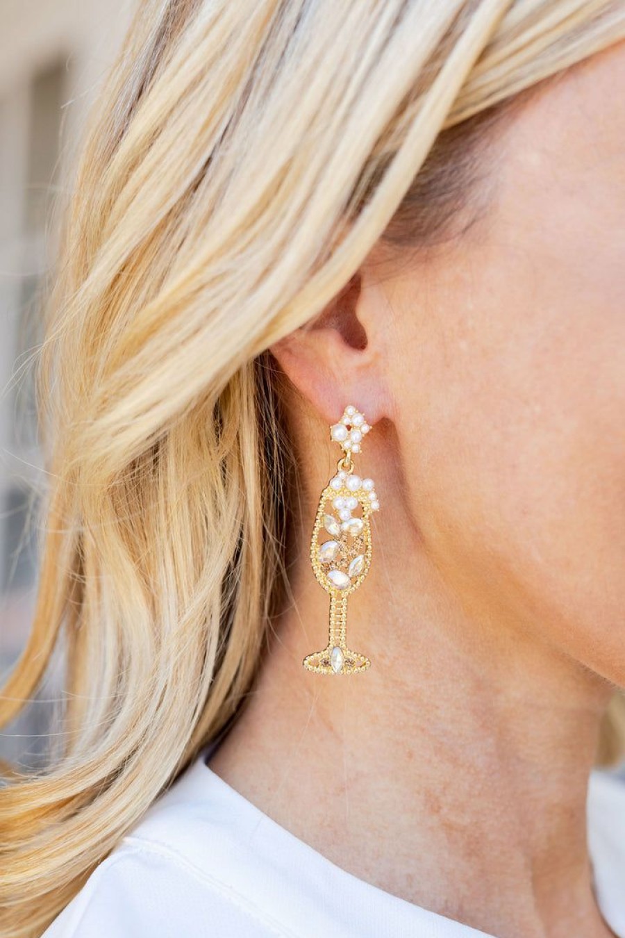 Jewelry * | Bestsellers * Accessories Champagne Earrings Small