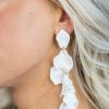 Jewelry * | Classical * Felicity Flower Petal Earrings- White Resort Collection