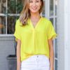 Clothing * | Special Naked Zebra Tops Shelby Top- Yellow