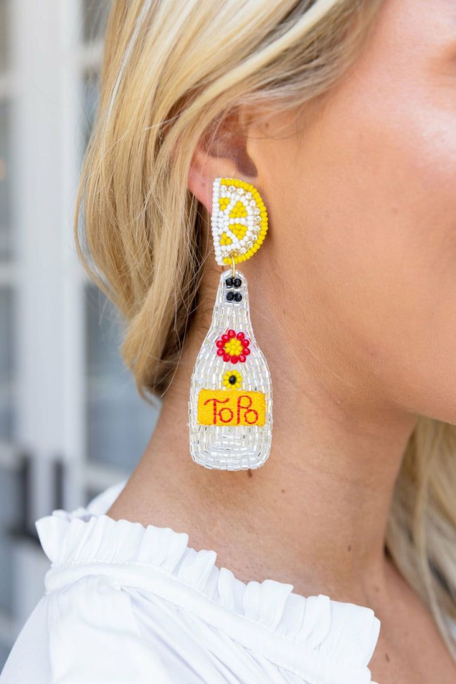 Jewelry * | Cheap Wona Trading Topo Earrings Lemon Summer Of Color