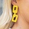 Jewelry * | Excellent * Geo Link Drop Earrings- Yellow