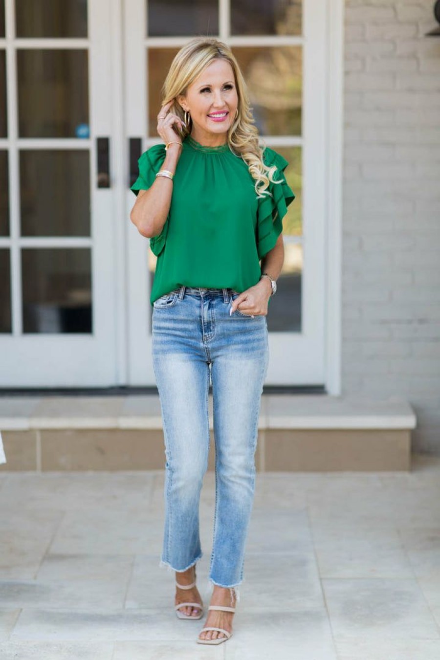 Clothing * | Quick Delivery Strut & Bolt Leann Top- Emerald