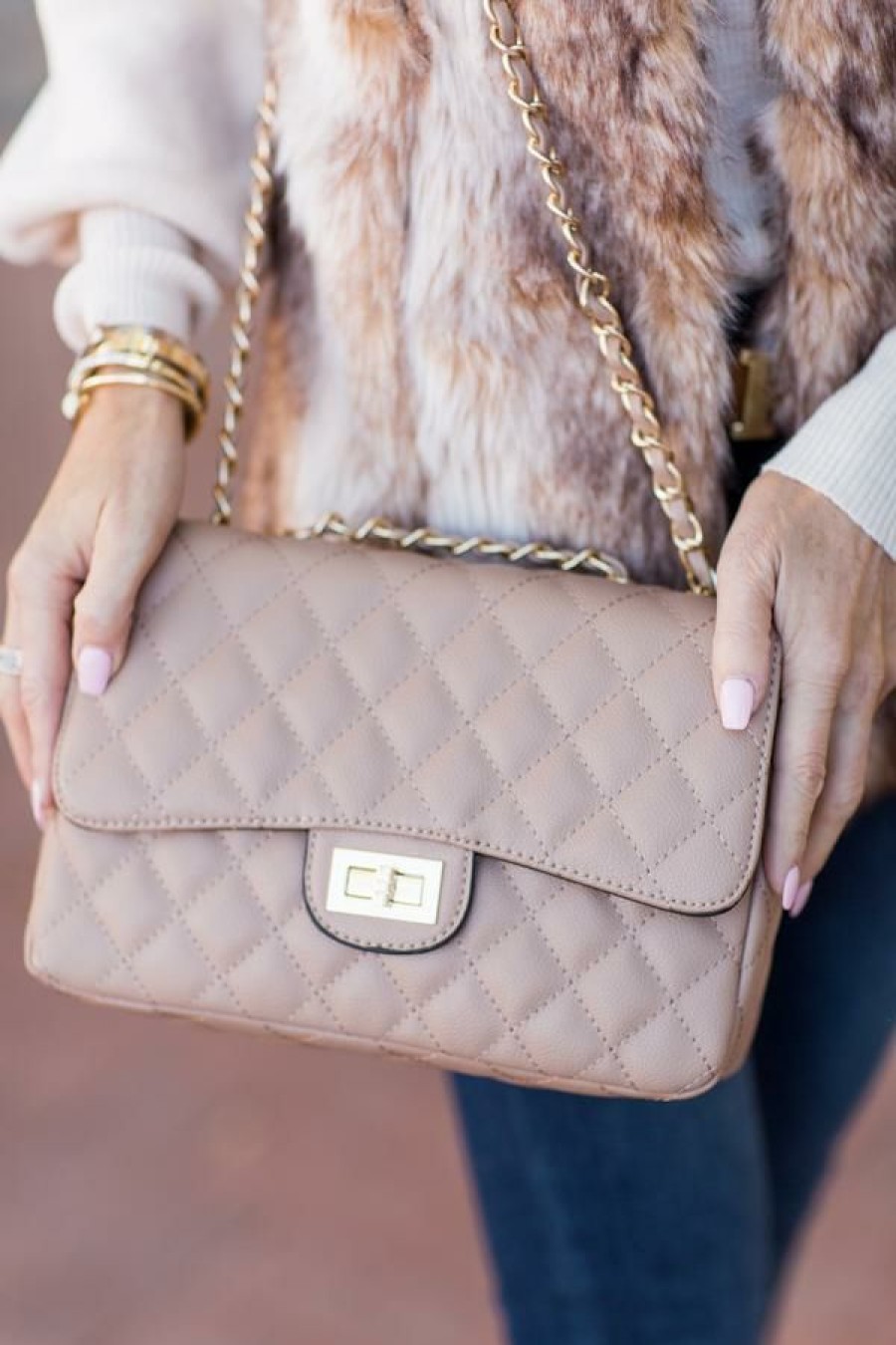 Accessories * | Exactly Discount Bag Boutique Coco Bag- Taupe