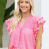 Trending * | Shoping Style U Cheyenne Top- Pink Tops