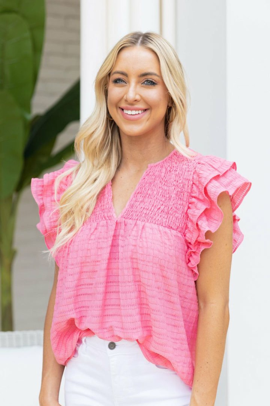 Trending * | Shoping Style U Cheyenne Top- Pink Tops