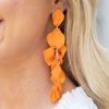 Jewelry * | Cheaper * Felicity Flower Petal Earrings- Orange