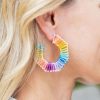 Jewelry * | Exactly Discount * Color Block Woven Earrings Accessories