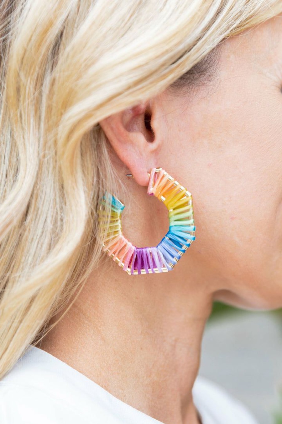 Jewelry * | Exactly Discount * Color Block Woven Earrings Accessories