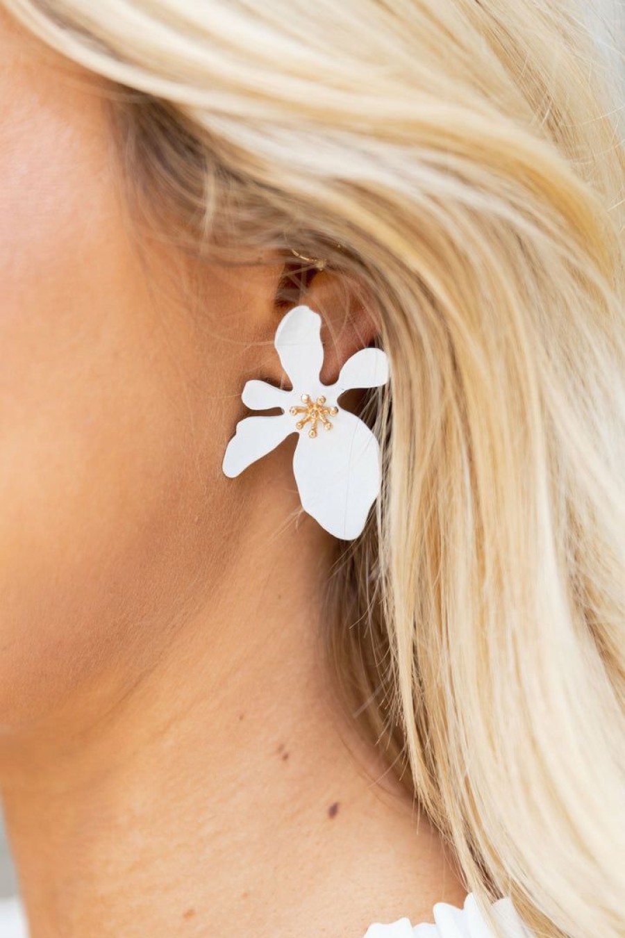 Jewelry * | Special * Jana Flower Earrings- White