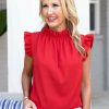 Trending * | Classical 2 Hearts Kennedy Top- Red