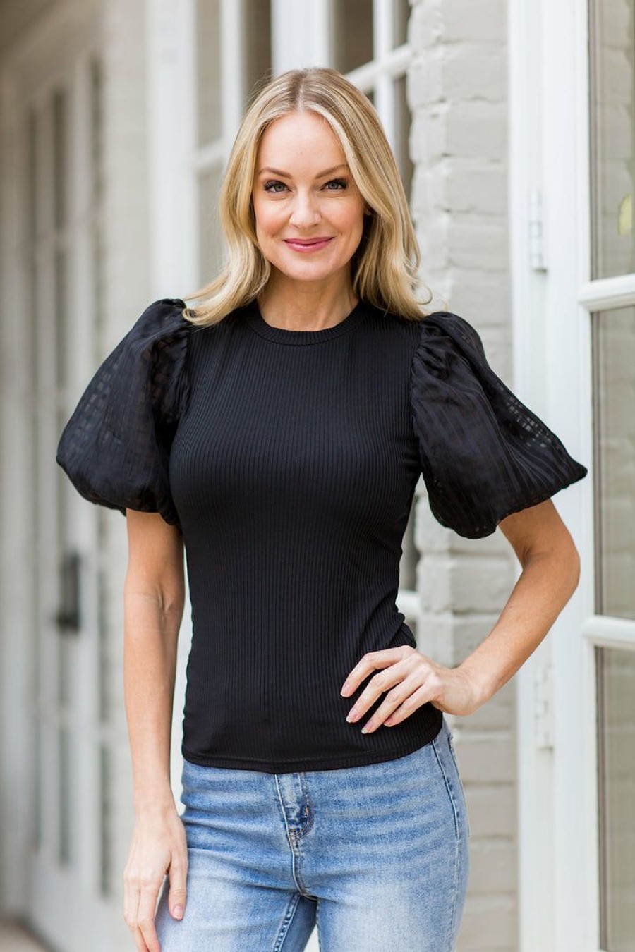 Clothing * | Top Sellers Flying Tomato Claudia Top- Black