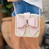 Accessories * | Classical Like Dreams Summer Of Color Bowtie Straw Crossbody Blush