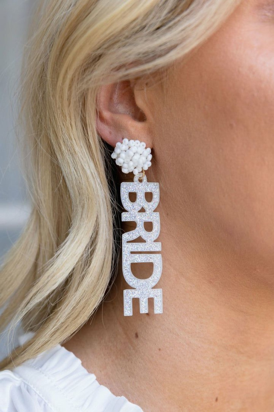 Jewelry * | Classical Girly Bride Earrings- Silver Bridal Edit