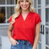 Clothing * | Excellent Lush Miley Top- Red Tops