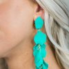 Jewelry * | Excellent * Felicity Flower Petal Earrings- Teal