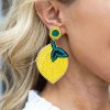 Jewelry * | Special Fashion City Summer Of Color Lemon Beaded Earrings