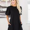 Clothing * | Special Offers Ellison Amber Dress- Black Dresses