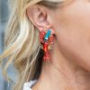 Jewelry * | Classical Fashion City Rhinestone Lobster Dangle Earrings Accessories