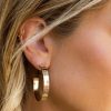 Jewelry * | Classical A.V Max Designer Inspired Large Nailhead Hoop Earring