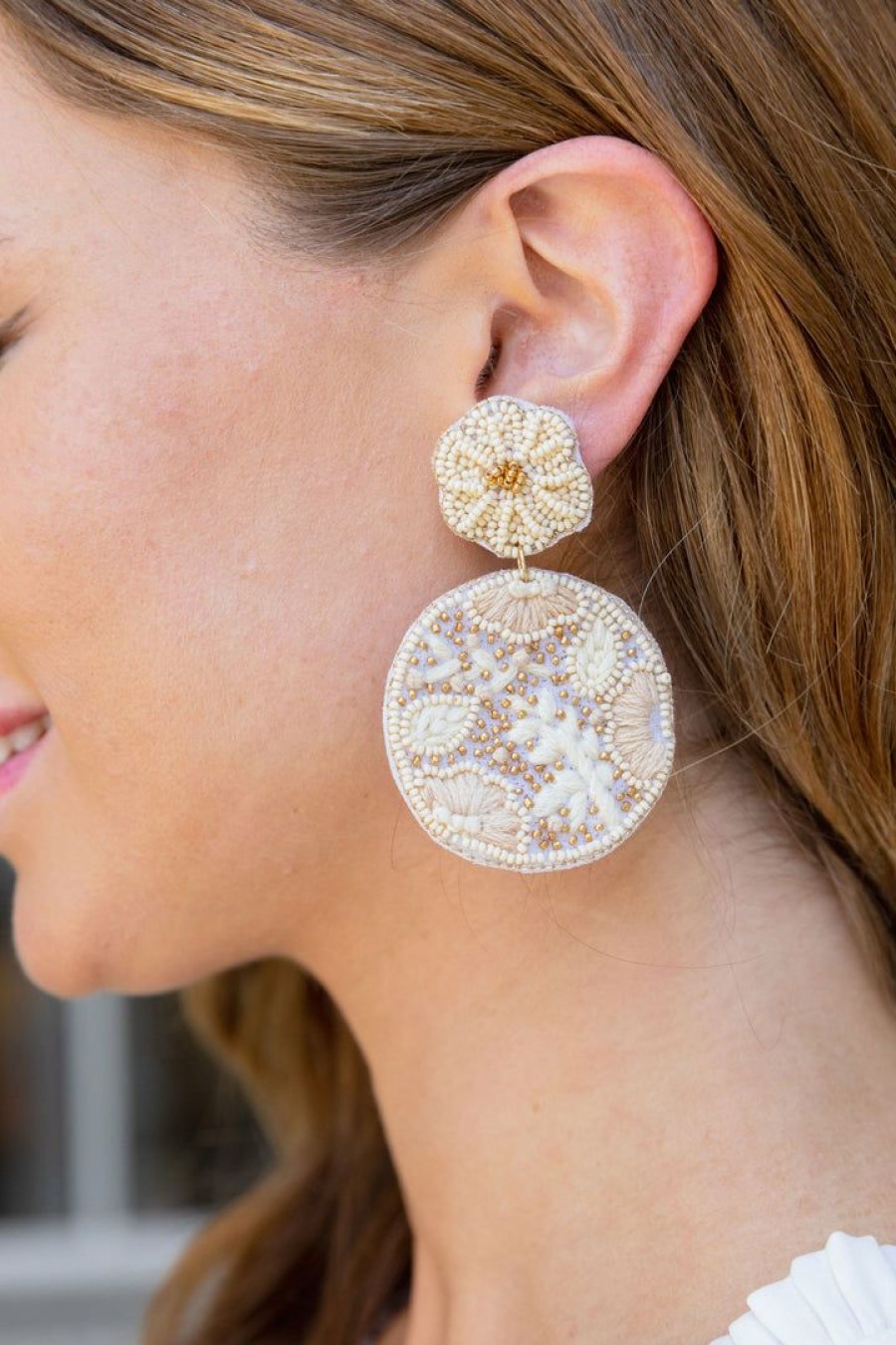 Jewelry * | Hot Sale Avenue Zoe Edith Earrings- Nude