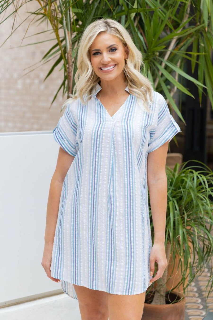 Trending * | Special Solution Gentry Dress- Blue Dresses