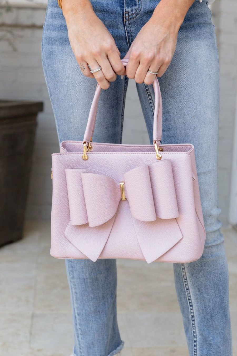 Accessories * | Cheap Like Dreams Summer Of Color Jenna Bow Bag- Pink