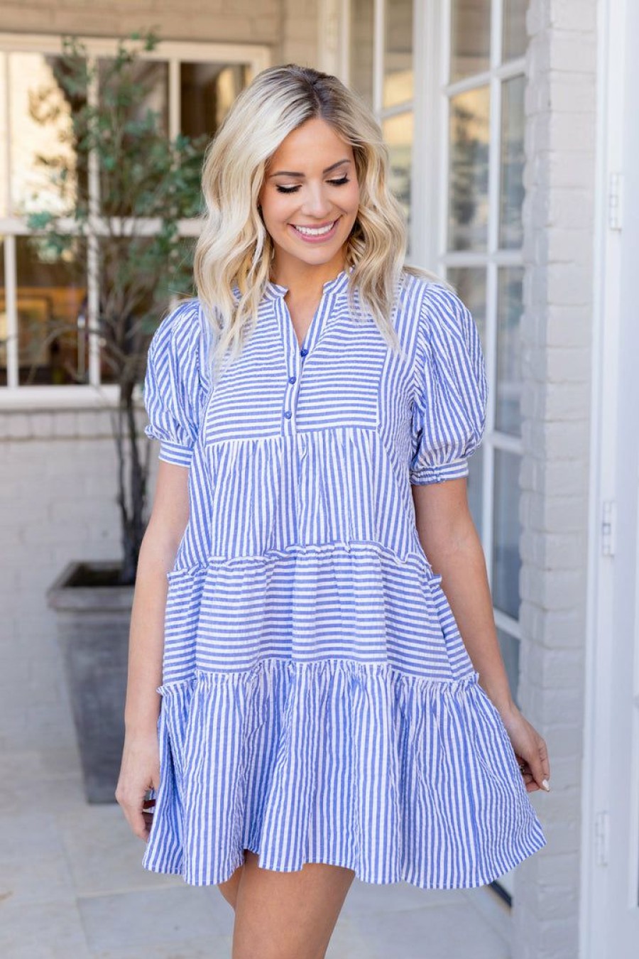 Trending * | Quick Delivery &Merci Dresses Martha Dress- Blue