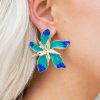 Jewelry * | Discount * Goldie Flower Earrings- Teal